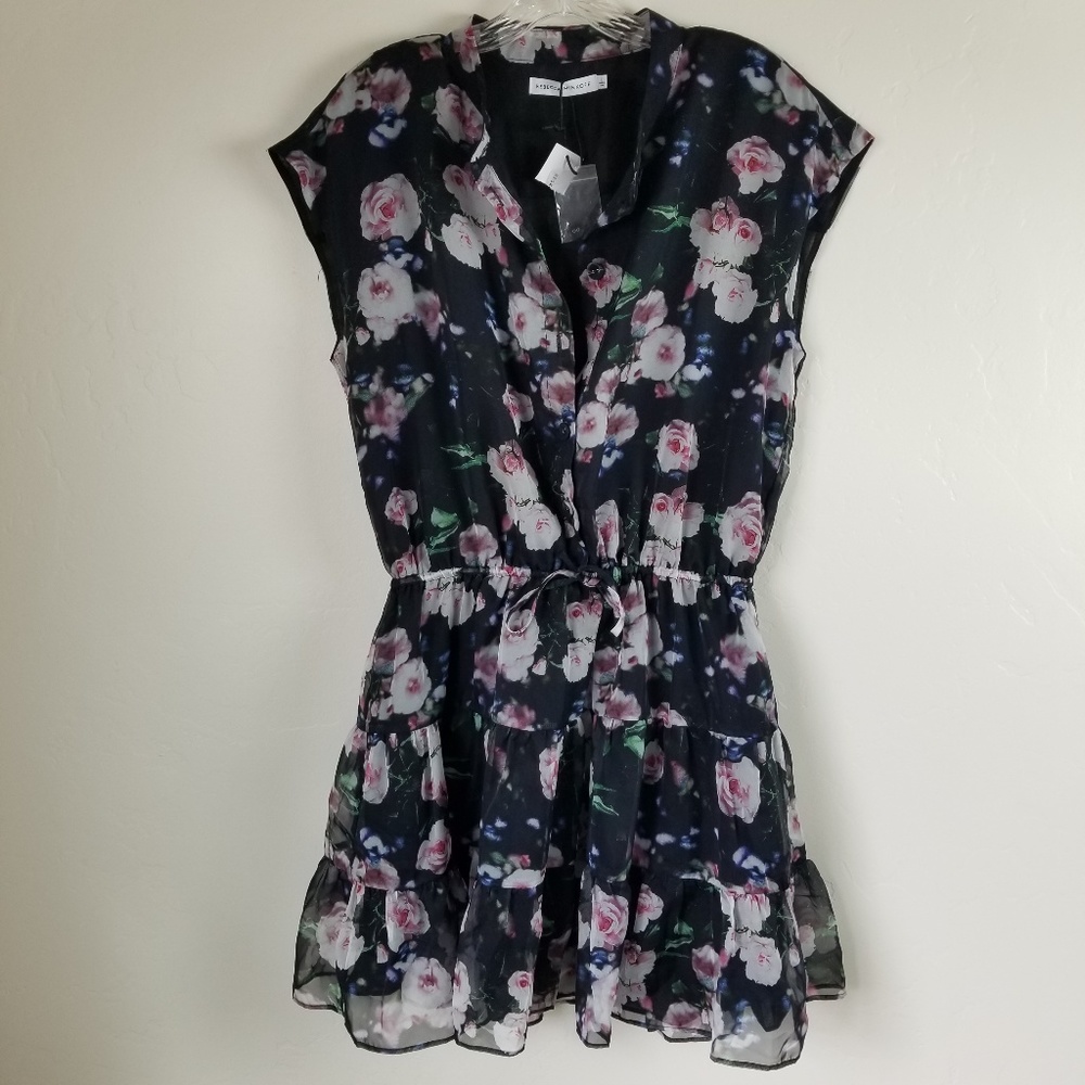 REBECCA MINKOFF - ollie dress rose/black sz L
